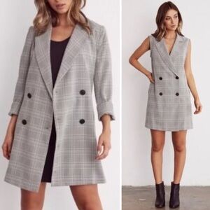 Vetta - The Convertible Blazer Vest Dress - Plaid